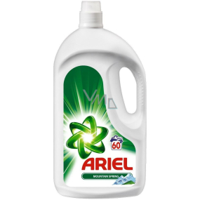 Ariel Mountain Spring tekutý prací gel pro čisté a voňavé prádlo bez skvrn 60 dávek 3,9 l