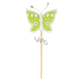 Motýlek z filcu zelený zápich 4,5 cm + špejle