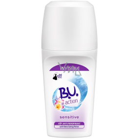 B.U. In Action Sensitive Invisible 48h kuličkový antiperspirant deodorant roll-on pro ženy 50 ml