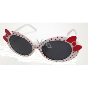 Dudes & Dudettes Sluneční brýle pro děti s červenými puntíky a mašličkou JK414