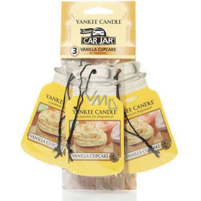 Yankee Candle Vanilla Cupcake - Vanilkový košíček Classic vonná visačka do auta papírová sada 12 g x 3 kusy