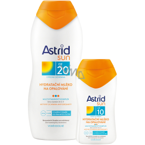 Astrid Sun OF20 hydratační mléko na opalování 200 ml + Sun OF10 Hydratační mléko na opalování 100 ml, duopack