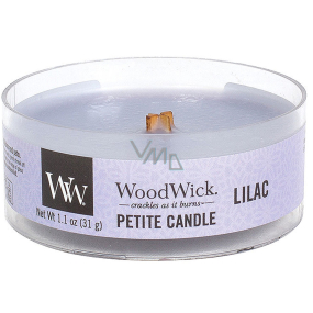 WoodWick Lilac - Šeřík vonná svíčka s dřevěným knotem petite 31 g