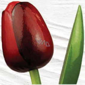 Bohemia Gifts Dřevěný tulipán tmavě červený 34 cm