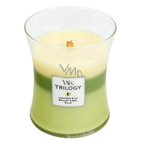 WoodWick Trilogy Garden Oasis - Zahradní oáza vonná svíčka s dřevěným knotem a víčkem sklo střední 275 g