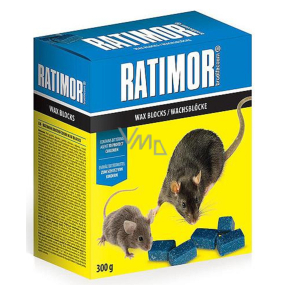 Ratimor parafínové bloky jed na hubení hlodavců s vysokou odolností proti vlhkosti 300 g