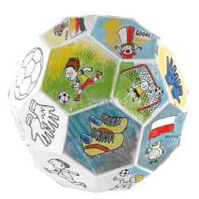 Monumi Skládací fotbalový míč skládačka k vymalování pro děti 5+ výška: 78,5 cm