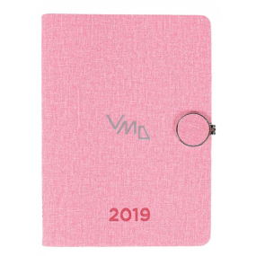 Albi Diář 2019 týdenní s kovovou sponou Růžový 13,2 x 18 x 1,5 cm