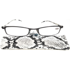 Berkeley Čtecí dioptrické brýle +0,5 bílo-černé hadí kůže s pouzdrem 1 kus MC2107