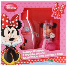 Disney Minnie Mouse pěna do koupele pro děti 300 ml + stříkací žínka, kosmetická sada pro děti,