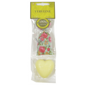 Le Chatelard Verbena a Citron látkový pytlíček plněný vonnou směsí 7 g + toaletní mýdlo ve tvaru srdce 25 g, kosmetická sada