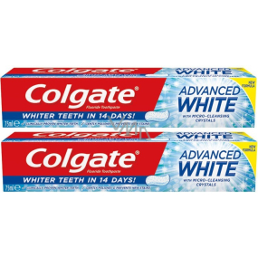Colgate Advanced White zubní pasta 2 x 75 ml, duopack