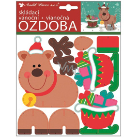 Ozdoba papírová skládací vánoční sob 23 x 19 cm