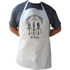 Bohemia Gifts Kuchyňská zástěra s potiskem Grand restaurant Děda, délka 75 cm