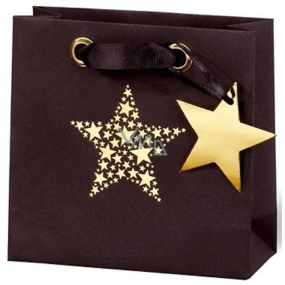 BSB Luxusní dárková papírová taška 14,5 x 15 x 6 cm Vánoční Star Festival VDT 417 - CD