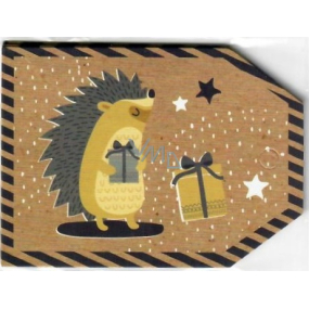 Nekupto Vánoční kartičky na dárky ježek 5,5 x 7,5 cm 6 kusů