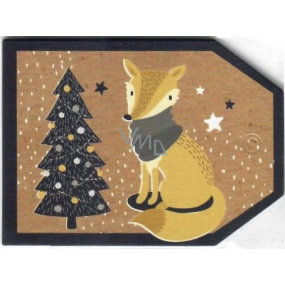 Nekupto Vánoční kartičky na dárky hnědá liška 5,5 x 7,5 cm 6 kusů