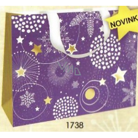 Nekupto Dárková papírová taška s ražbou 23 x 18 cm Vánoční 1738 WLFM