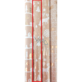 Zoewie Dárkový balicí papír 70 x 150 cm Vánoční Luxusní Luxury Chris bílé stromečky