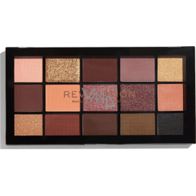 Makeup Revolution Re-Loaded paletka očních stínů Velvet Rose 15 x 1,1 g