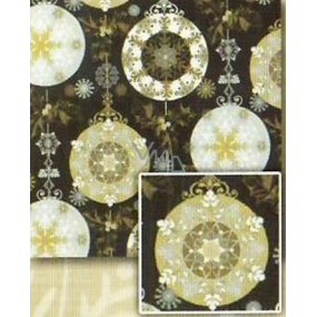 Nekupto Dárkový balicí papír 70 x 500 cm Vánoční Černý, stříbrné, zlaté motivy