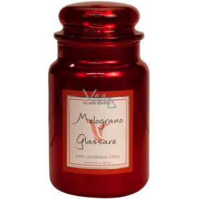 Village Candle Osvěžující granátové jablko - Melograno Glassare vonná svíčka ve skle 2 knoty 602 g