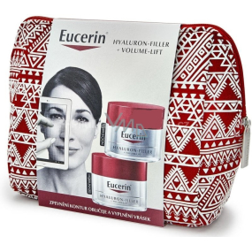 Eucerin Hyaluron-Filler + Volume-Lift Anti-age noční a denní krém pro péči o pleť pro obnovu objemu a zpevnění kontur obličeje 2 x 50 ml + etue, kosmetická sada