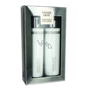Vivian Gray Crystal White luxusní hydratační tělové mléko 250 ml + sprchový gel 250 ml, kosmetická sada