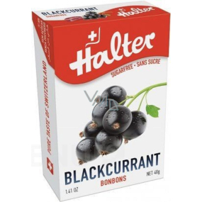 Halter Blackcurrant - Černý rybíz bonbony bez cukru, s přírodním sladidlem Isomalt, vhodné i pro diabetiky 40 g