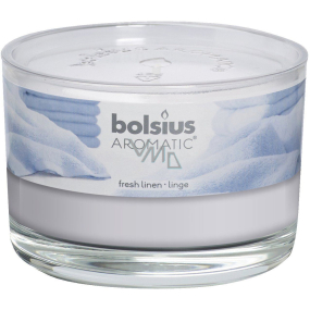 Bolsius Aromatic Fresh Linen - Vůně svěžího prádla vonná svíčka ve skle 90 x 65 mm 247 g doba hoření cca 30 hodin
