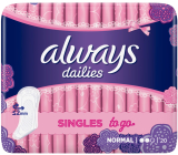 Always Dailies Singles To Go Normal slipové intimní vložky 20 kusů