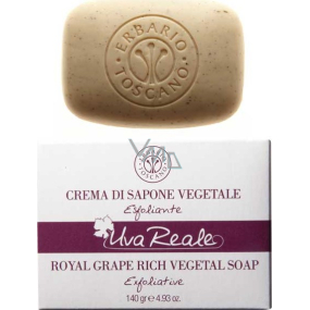 Erbario Toscano Hrozen Bio exfoliační toaletní mýdlo proti stárnutí kůže, vyživuje, zvláčňuje a zpevňuje 140 g