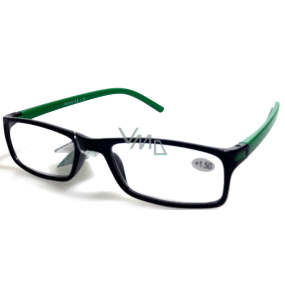 Berkeley Čtecí dioptrické brýle +1,5 plast černé zelené stranice 1 kus MC2 ER4045