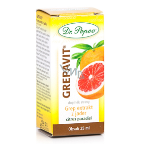 Dr. Popov Grepavit grep extrakt z jader originální kapky na kožní problémy, imunitu 25 ml