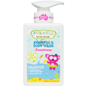 Jack N Jill BIO Sweetness Sladkost 2v1 sprchový gel a šampon pro děti dávkovač 300 ml