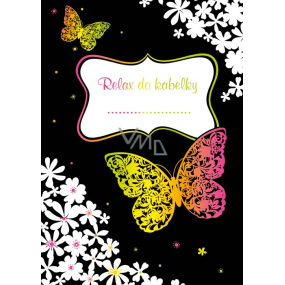 Ditipo Relax do kabelky Motýli a kytky kreativní zápisník 16 listů, formát A6 15 x 10,5 cm
