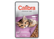Calibra Premium Losos v omáčce kompletní krmivo lahodné chuti v kapsičce pro koťata kapsa 100 g