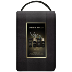 Baylis & Harding Men Černý pepř a Ženšen 2v1 šampon a sprchový gel 100 ml + pleťový mycí gel 100 ml + balzám po holení 50 ml + sprchový gel 50 ml + taška, kosmetická sada