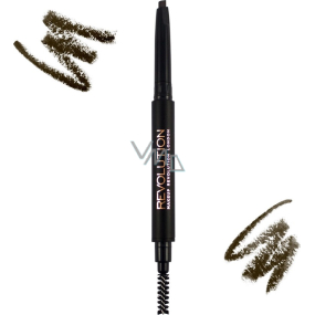 Makeup Revolution Duo Brow Pencil tužka na obočí Medium Brown 0,15 g