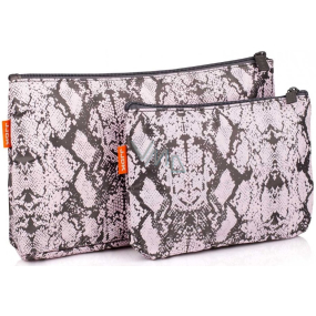 Diva & Nice Kosmetická kabelka růžová/černá malá 19 x 14 cm, velká 29 x 19 cm, sada 2 kusů 90119