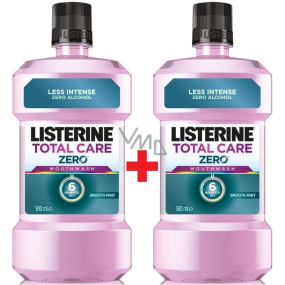 Listerine Total Care Zero ústní voda bez alkoholu 2 x 500 ml, duopack