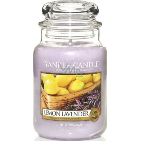 Yankee Candle Lemon Lavender - Citron a levandule vonná svíčka Classic velká sklo 623 g