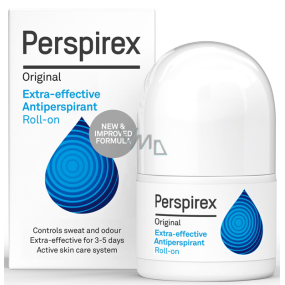 Perspirex Original kuličkový vysoce efektivní antiperspirant bez vůně roll-on, 3-5 dní účinek, unisex 20 ml