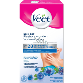 Veet Easy-Gel Podpaží depilační voskové pásky pro citlivou pokožku 16 kusů