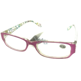 Berkeley Čtecí dioptrické brýle +1,5 plast růžové stranice s obdelníky 1 kus MC2084