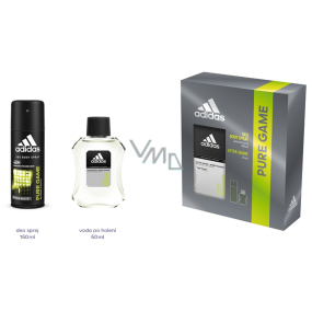 Adidas Pure Game voda po holení 50 ml + deodorant sprej pro muže 150 ml, kosmetická sada
