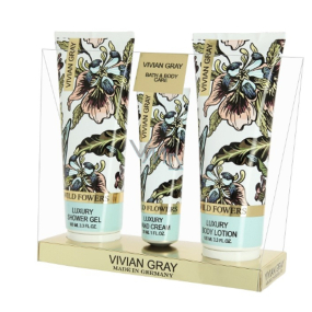 Vivian Gray Wild Flowers luxusní tělové mléko 100 ml + sprchový gel 100 ml + krém na ruce 30 ml, kosmetická sada