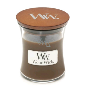 WoodWick Amber & Incense - Ambra a kadidlo vonná svíčka s dřevěným knotem a víčkem sklo malá 85 g