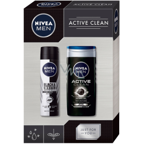 Nivea Men Active Clean sprchový gel 250 ml + antiperspirant sprej 150 ml, kosmetická sada