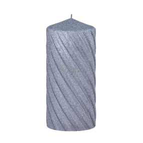 Arome Velur s rýhováním svíčka válec tmavě šedá 70 x 150 mm